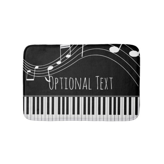 Tapis De Bain Clavier de piano et notes musicales (Devant)