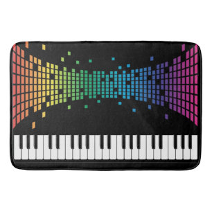 Tapis De Bain Clavier instrumental piano de musique multicolore