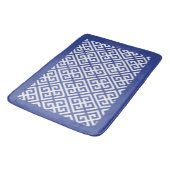 Tapis De Bain Clé grecque bleue et blanche Motif (Angle)