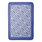 Tapis De Bain Clé grecque bleue et blanche Motif (devant Vertical)