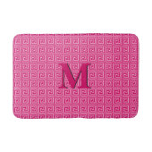Tapis De Bain Clé grecque, fuchsia et rose pâle (Devant)
