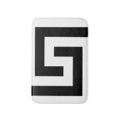 Tapis De Bain Clé grecque moderne Noir simple (Devant (Vertical))
