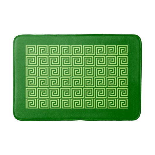 Tapis De Bain Clé grecque Motif, Emerald Green et Lime (Devant)