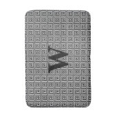 Tapis De Bain Clé grecque, noir et blanc (Devant (Vertical))