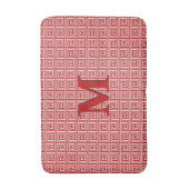 Tapis De Bain Clé grecque, rouge profond et blanc (Devant (Vertical))