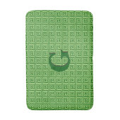 Tapis De Bain Clé grecque, vert émeraude et chaux (Devant (Vertical))