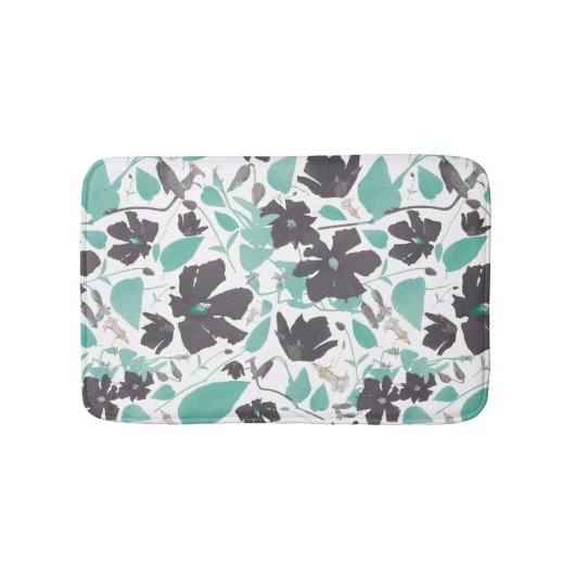 Tapis De Bain Clematis Chocolat Monnaie Motif Floral (Devant)