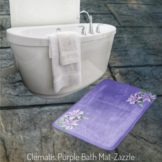 Tapis De Bain Clematis Mat Bain Violet