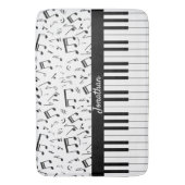 Tapis De Bain Clés de piano et notes de musique de style noir et (devant Vertical)