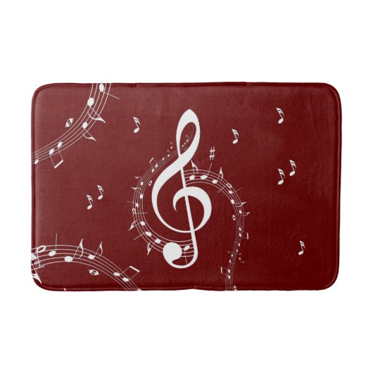 Tapis De Bain Climacic G Clef Music Rouge (Devant)