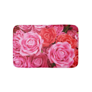 Tapis De Bain Closeup Arrière - plan de Rose Rouge Artificielle