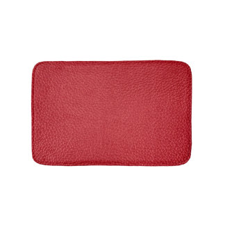 Tapis De Bain Closeup en cuir artificiel rouge foncé.