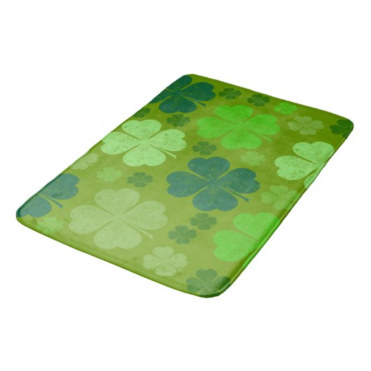Tapis De Bain Clovers verts, Lucky Clovers, Saint Patrick's Day (Angle)