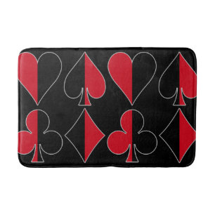 Tapis De Bain Club de diamant de pelle de coeur