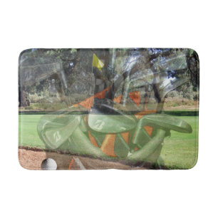 Tapis De Bain Clubs De Golf Sac Et Parcours En Composition Couss