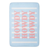 Tapis De Bain Coastal Cowgirl Blue Stripes Howdy (devant Vertical)