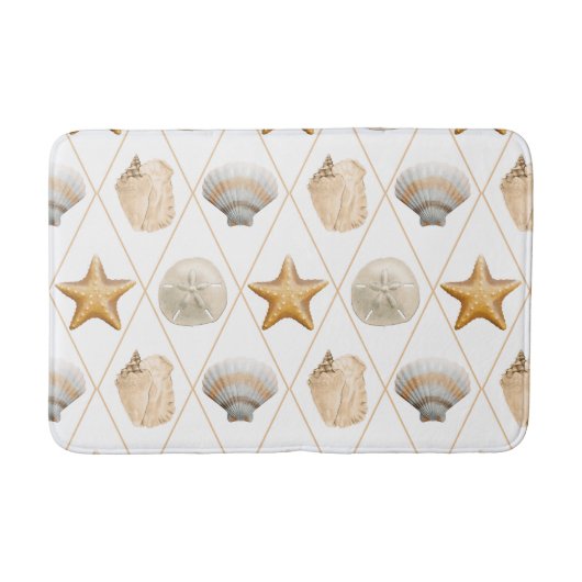 Tapis De Bain Coastal Starfish and Seashells (Devant)