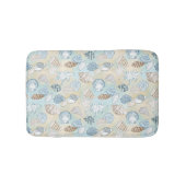 Tapis De Bain Coastère Beach Seashells Motif Aqua Blue Sand (Devant)