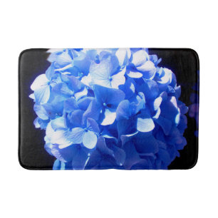 Tapis De Bain Cobalt bleu floral élégant bleu hydrangées