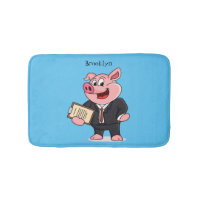 Cochon amusant en costume d'affaires dessin animé