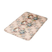 Tapis De Bain Cochon fermier mignon dans les salons avec fleurs (Angle)