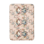 Tapis De Bain Cochon fermier mignon dans les salons avec fleurs (Devant (Vertical))