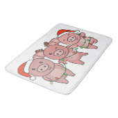 Tapis De Bain Cochon Noël Animaux de Noël Cochons (Angle)
