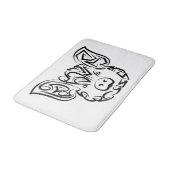Tapis De Bain Cochon tribal noir et blanc (Angle)