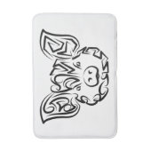 Tapis De Bain Cochon tribal noir et blanc (Devant (Vertical))