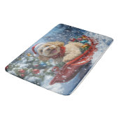Tapis De Bain Cockapoo Dog in Sledge Let it Neige Christmas (Angle)