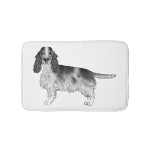 Tapis De Bain Cocker Spaniel anglais en noir et blanc
