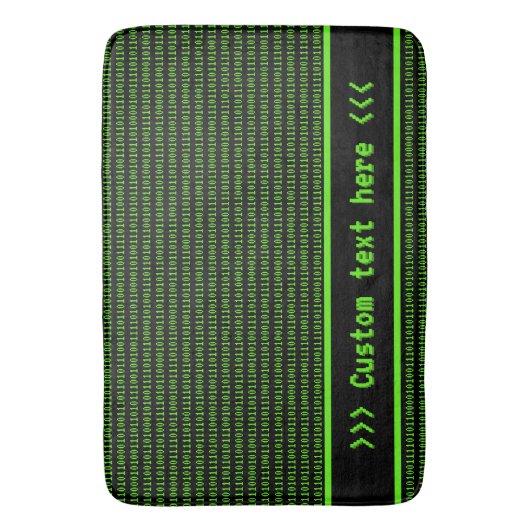 Tapis De Bain Code machine noir & vert - Votre message Homme (devant Vertical)