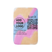 Tapis De Bain Code QR minimal simple ajouter logo scanner nom du (Devant (Vertical))