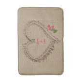 Tapis De Bain Coeur Beige Romantique Dans Le Sable (Devant (Vertical))