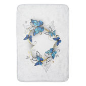 Tapis De Bain Coeur bijoux avec papillons Morpho (devant Vertical)