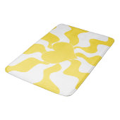 Tapis De Bain Coeur - Citron jaune et blanc (Angle)