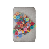 Tapis De Bain Coeur coloré de boutons (Devant (Vertical))