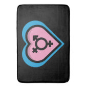 Tapis de bain Cœur de la Fierté Trans (devant Vertical)