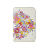 Tapis De Bain Coeur floral avec des papillons (Devant (Vertical))