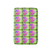 Tapis De Bain coeur rose motif vert (Devant (Vertical))