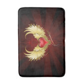 Tapis De Bain Coeur rouge avec ailes d'or (Devant (Vertical))