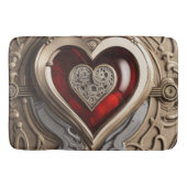 Tapis De Bain Cœur Steampunk Intemporel de l'Amour (Devant)