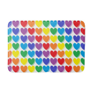 Tapis De Bain Coeurs arc-en-ciel ombragés