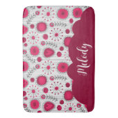 Tapis De Bain Coeurs blancs blancs blancs blancs Whimsical fleur (devant Vertical)