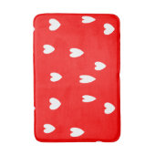 Tapis De Bain Coeurs blancs sur rouge (Devant (Vertical))
