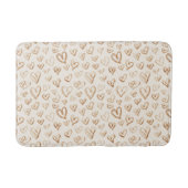 Tapis De Bain Cœurs bruns crème Saint-Valentin Amour (Devant)