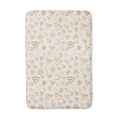 Tapis De Bain Cœurs bruns crème Saint-Valentin Amour (Devant (Vertical))