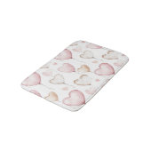 Tapis De Bain Cœurs Crème Rose (Angle)