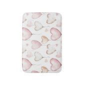 Tapis De Bain Cœurs Crème Rose (Devant (Vertical))