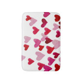 Tapis De Bain Coeurs d'aquarelle de la Saint-Valentin - rose (Devant (Vertical))